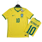 Brazil National Football Team Home Jersey front with folded back showing player name and number | Athelex Pakistan