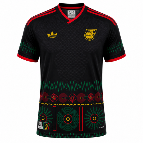 Jamaica 2026 x Bob Marley Away Jersey black front view | Athelex Pakistan