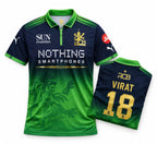 Royal Challengers Bengaluru RCB Jersey 2026 front with folded back showing name and number | Athelex Pakistan