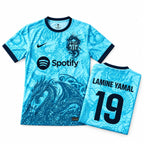 FC Barcelona Blue Dragon Special Edition Jersey 2025/26 front with folded back showing player name and number | Athelex Pakistan