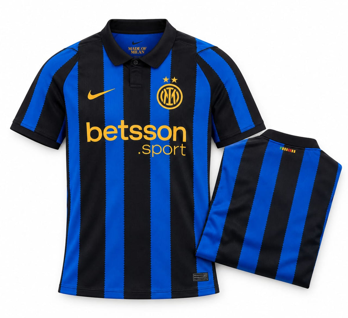Inter Milan 2026/27 Stadium Home Jersey front with folded back showing name and number | Athelex Pakistan