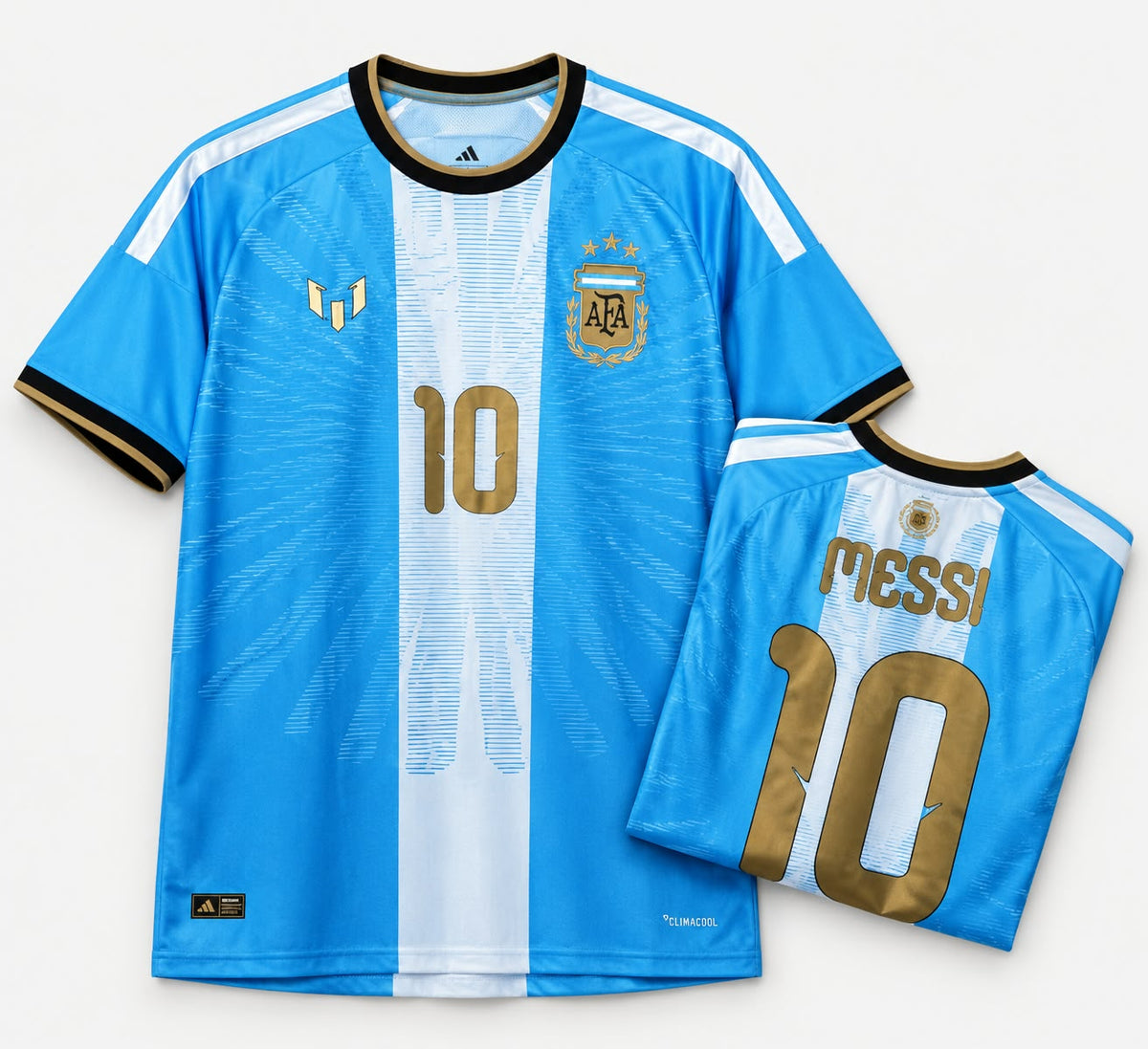 Argentina Messi 2026 Farewell Special Edition Jersey front with folded back showing Messi 10 | Athelex Pakistan
