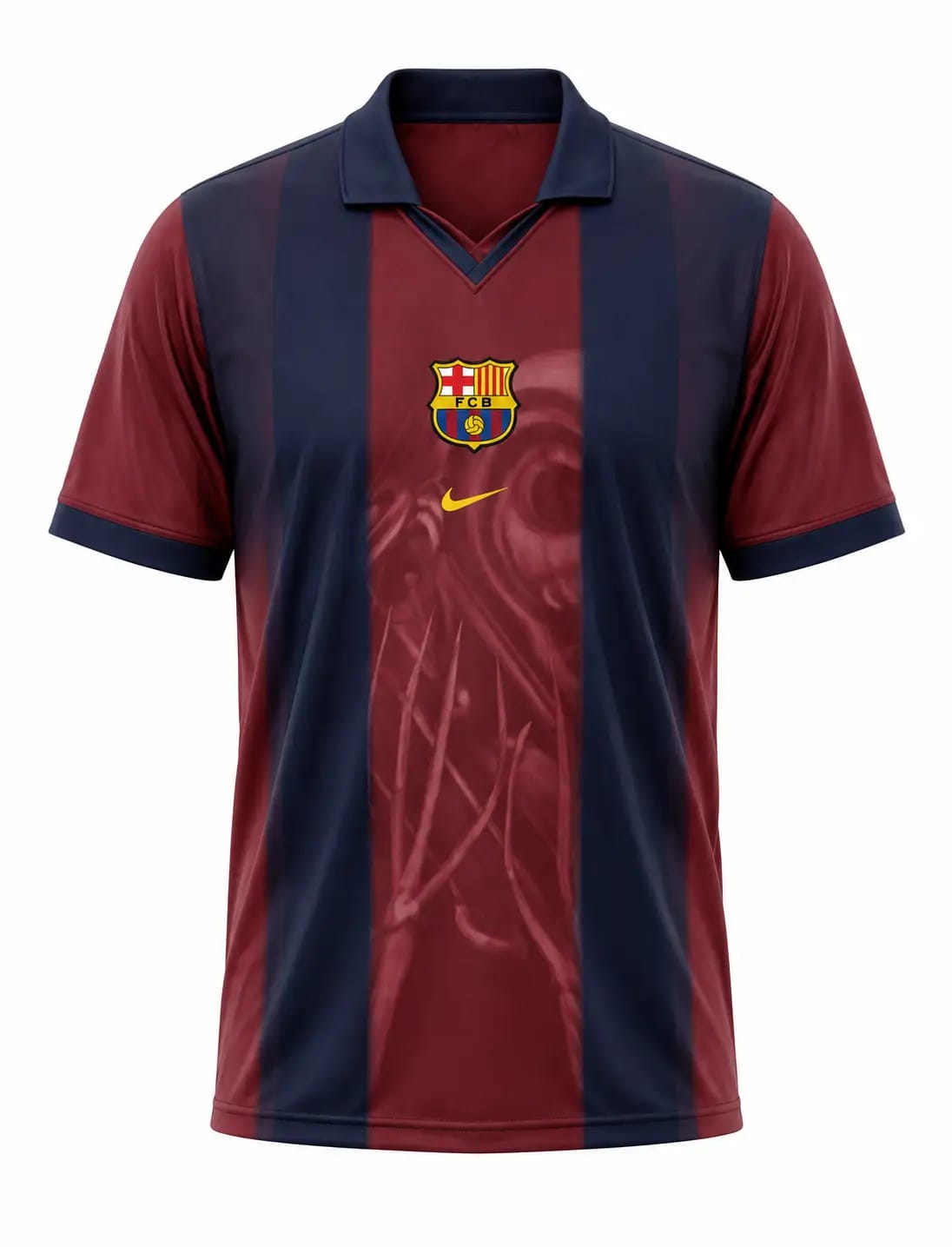 Barcelona Retro Skeleton Jersey 2000/01 front view | Athelex Pakistan