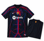 Barcelona x Patta Jersey front with folded back showing player name and number | Athelex Pakistan