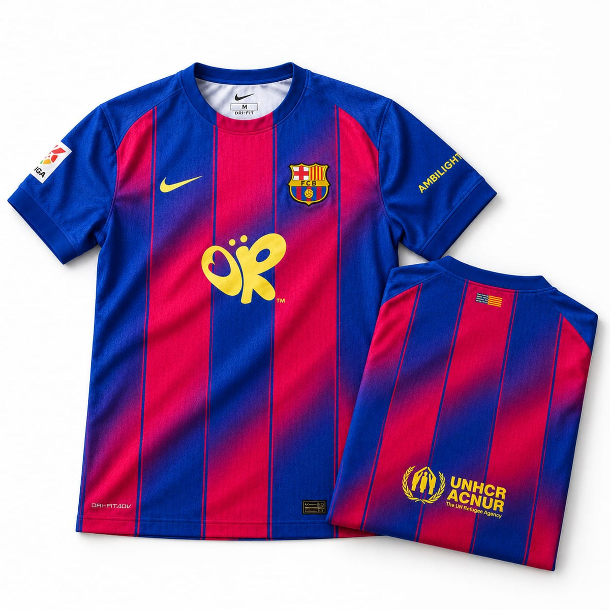 Barcelona x Olivia Rodrigo Jersey 2025-26 front with folded back showing player name and number | Athelex Pakistan