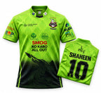 Lahore Qalandars PSL 2026 Jersey front with folded back showing player name and number | Athelex Pakistan
