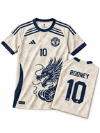 Manchester United Dragon Jersey front with folded back showing player name and number | Athelex Pakistan
