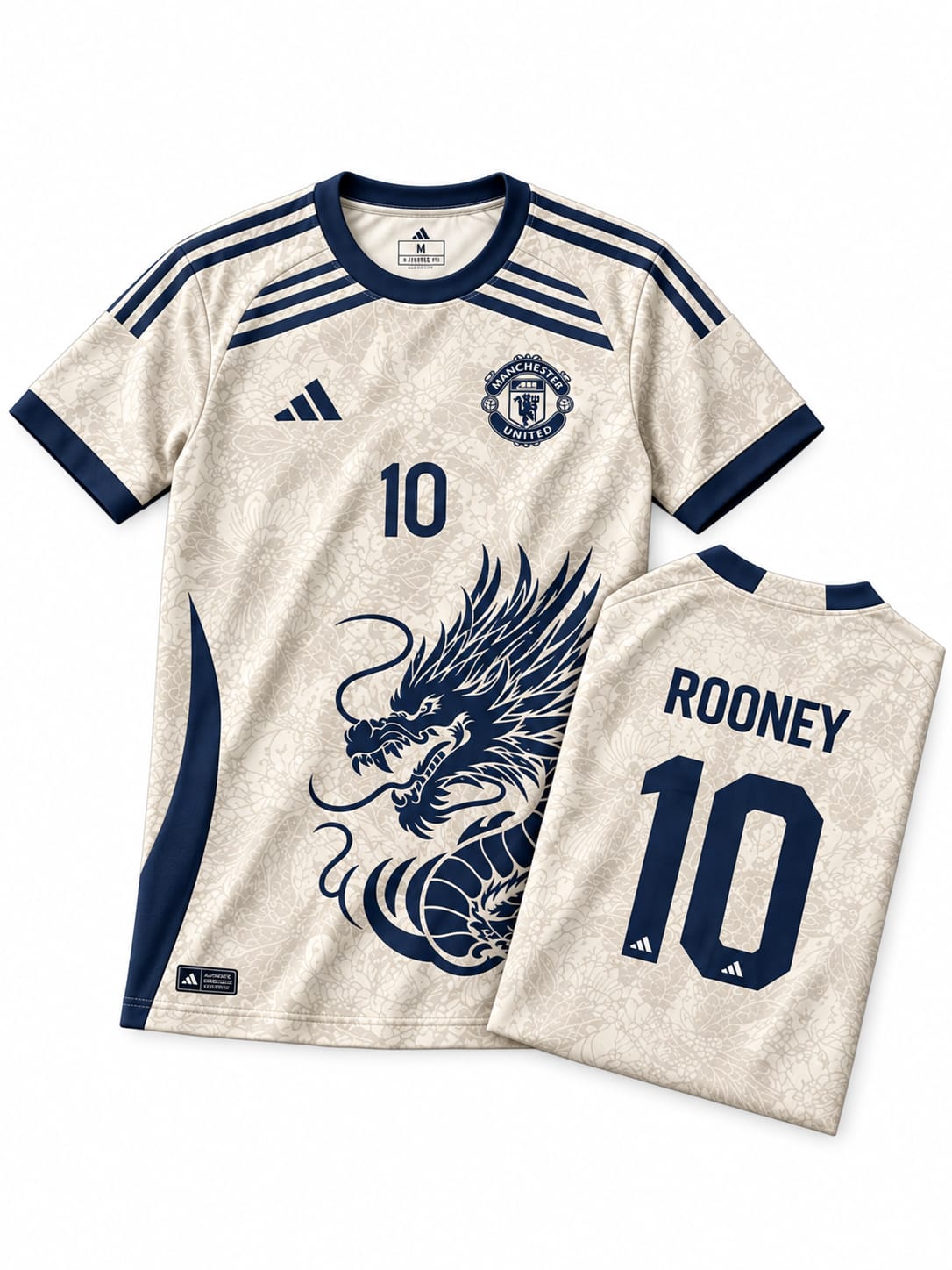 Manchester United Dragon Jersey front with folded back showing player name and number | Athelex Pakistan