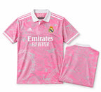 Real Madrid Pink Dragon Jersey 2023/24 front with folded back showing player name and number | Athelex Pakistan